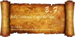 Böcskey Fabiána névjegykártya